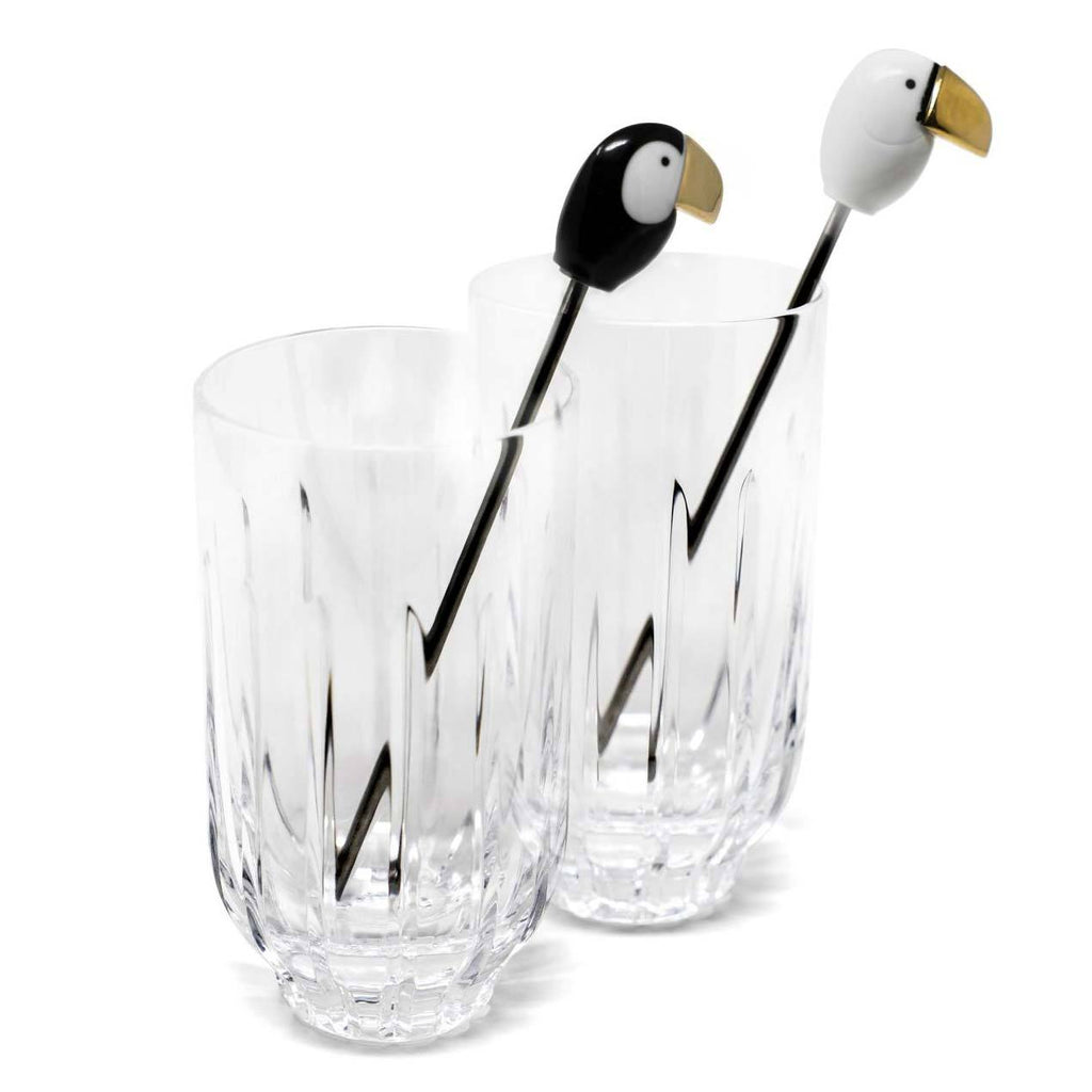 Lladro Toucan Crystal Glasses & Stirrers Set 01009465