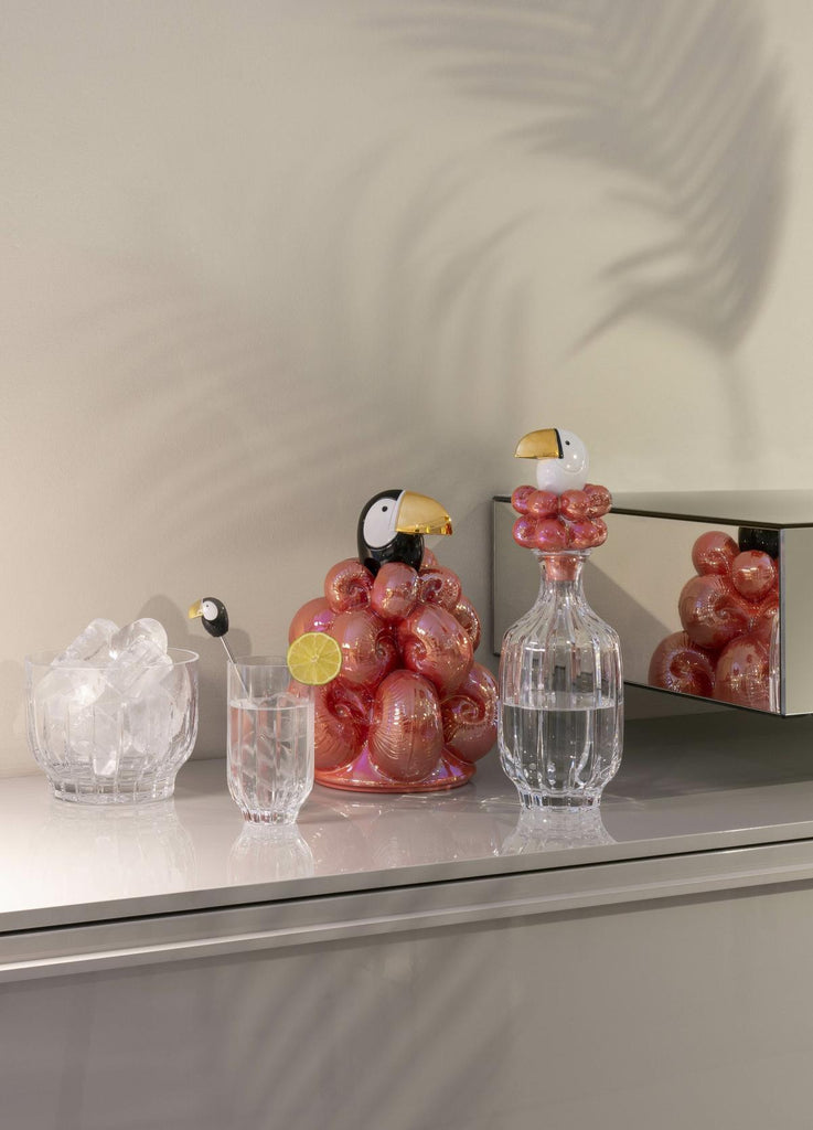 Lladro Toucan Tall Crystal Glass 01009467