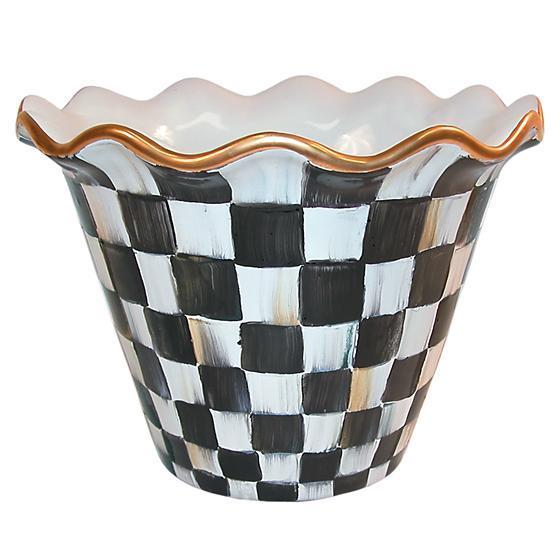 MacKenzie Childs Courtly Check 8" Flower Pot