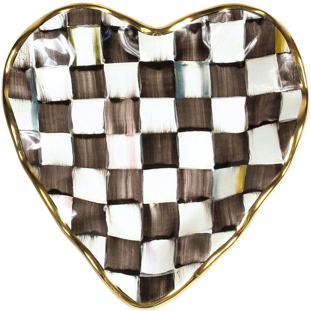 MacKenzie Childs Courtly Check Fluted Heart Plate