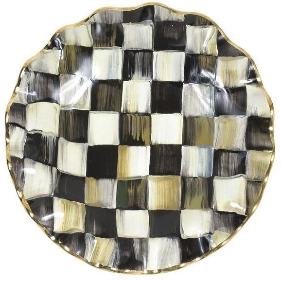 MacKenzie Childs Courtly Check Flutted Dessert Plate