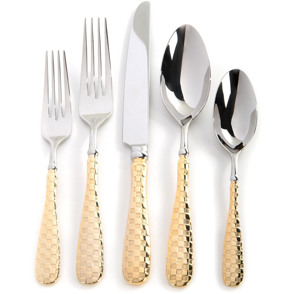 MacKenzie Childs Courtly Check Gold Flatware