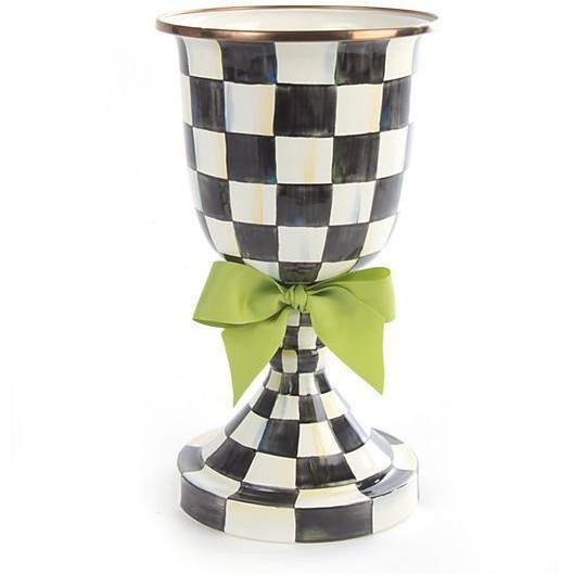 MacKenzie Childs Courtly Check Pedestal Vase