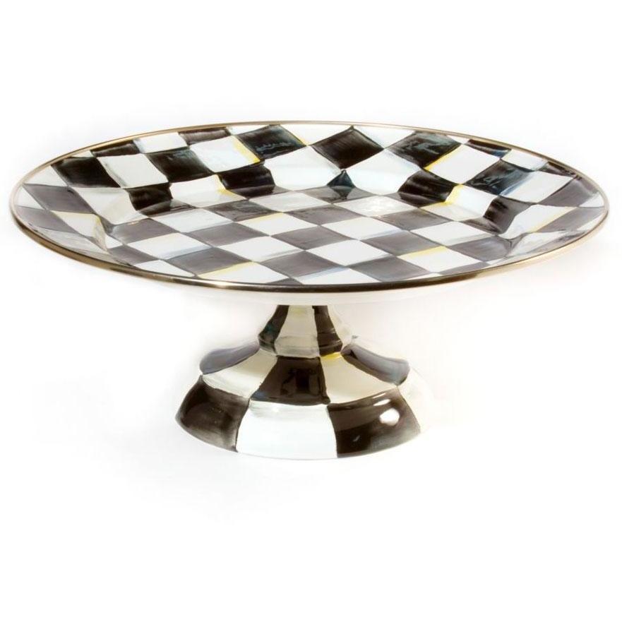 MacKenzie Childs Courtly Check Pedstal Platter