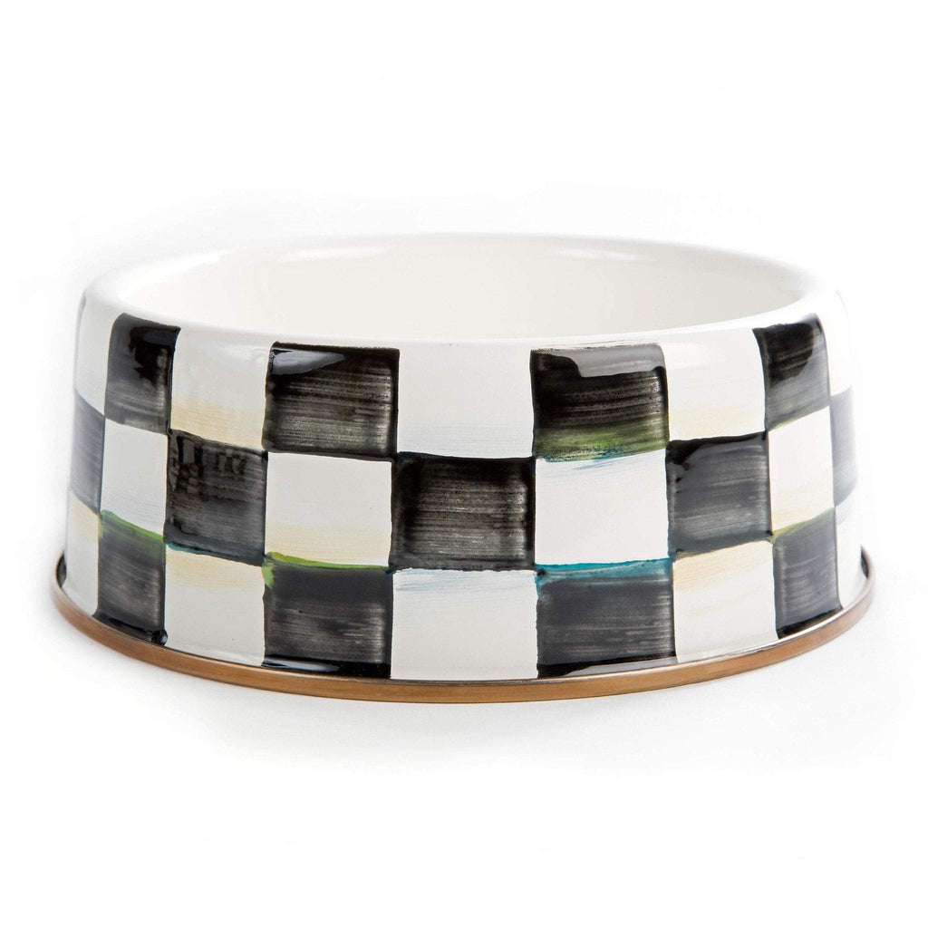 MacKenzie Childs Courtly Check Pet Bowl Large