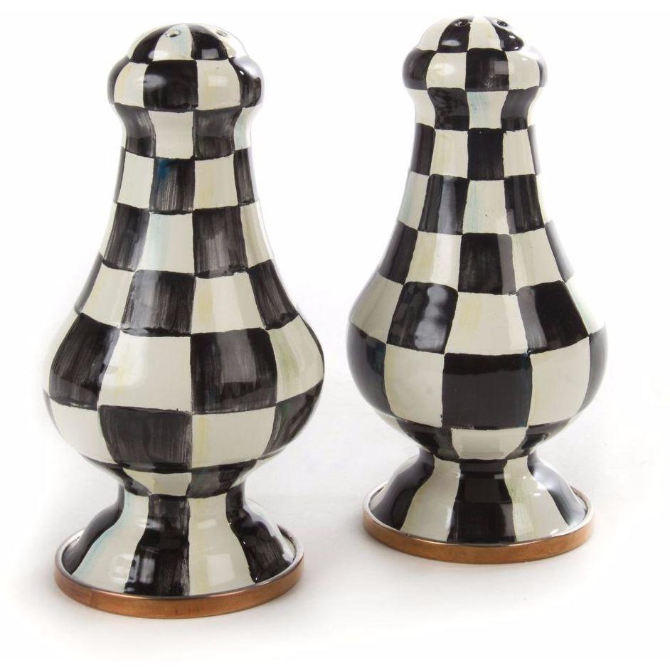 MacKenzie Childs Courtly Check Salt & Pepper Shakers Large