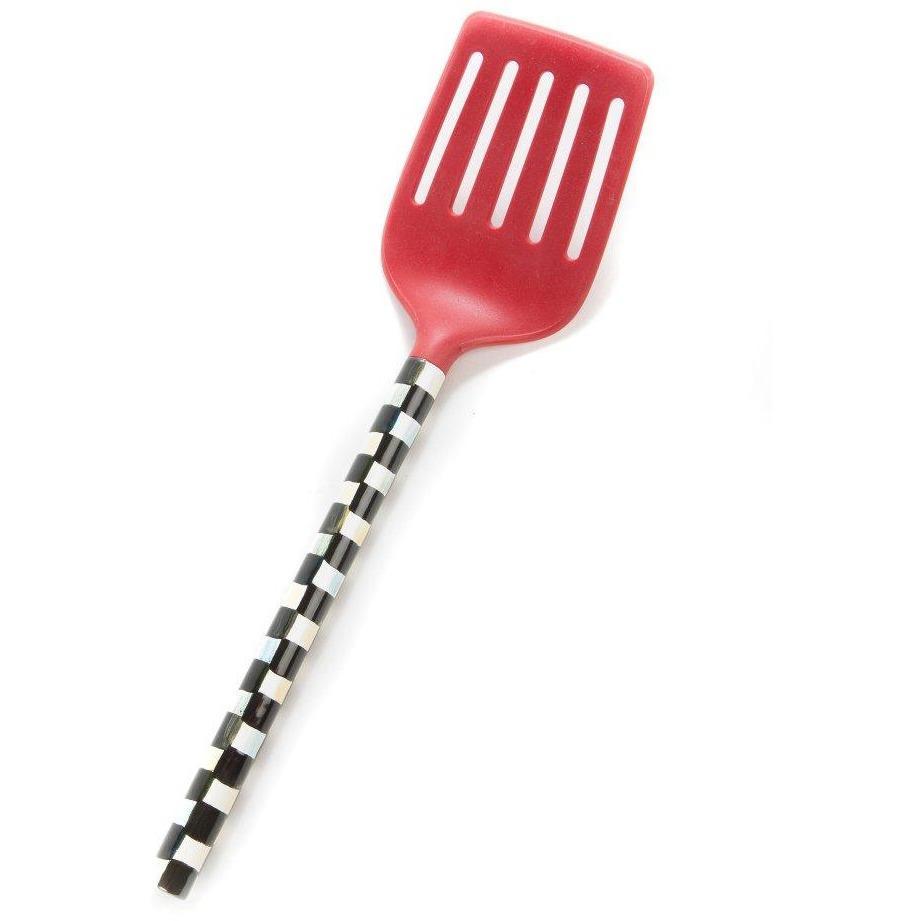 MacKenzie Childs Courtly Check Slotted Turner Red