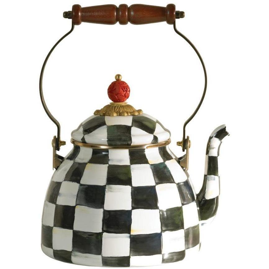MacKenzie Childs Courtly Check Tea Kettle 2 QT