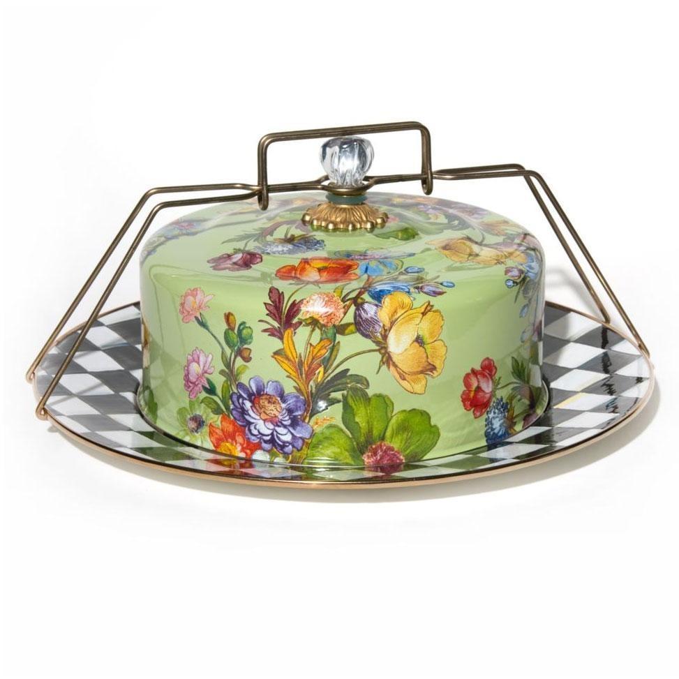 MacKenzie Childs Flower Market Cake Carrier Green