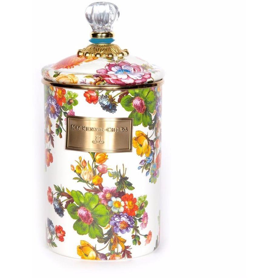 MacKenzie Childs Flower Market Canister Large White