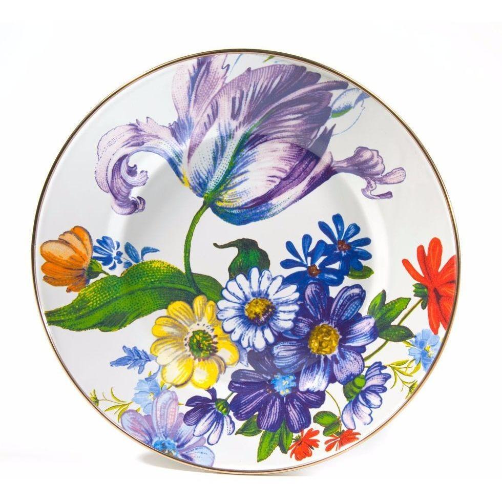 MacKenzie Childs Flower Market Dinner Plate White