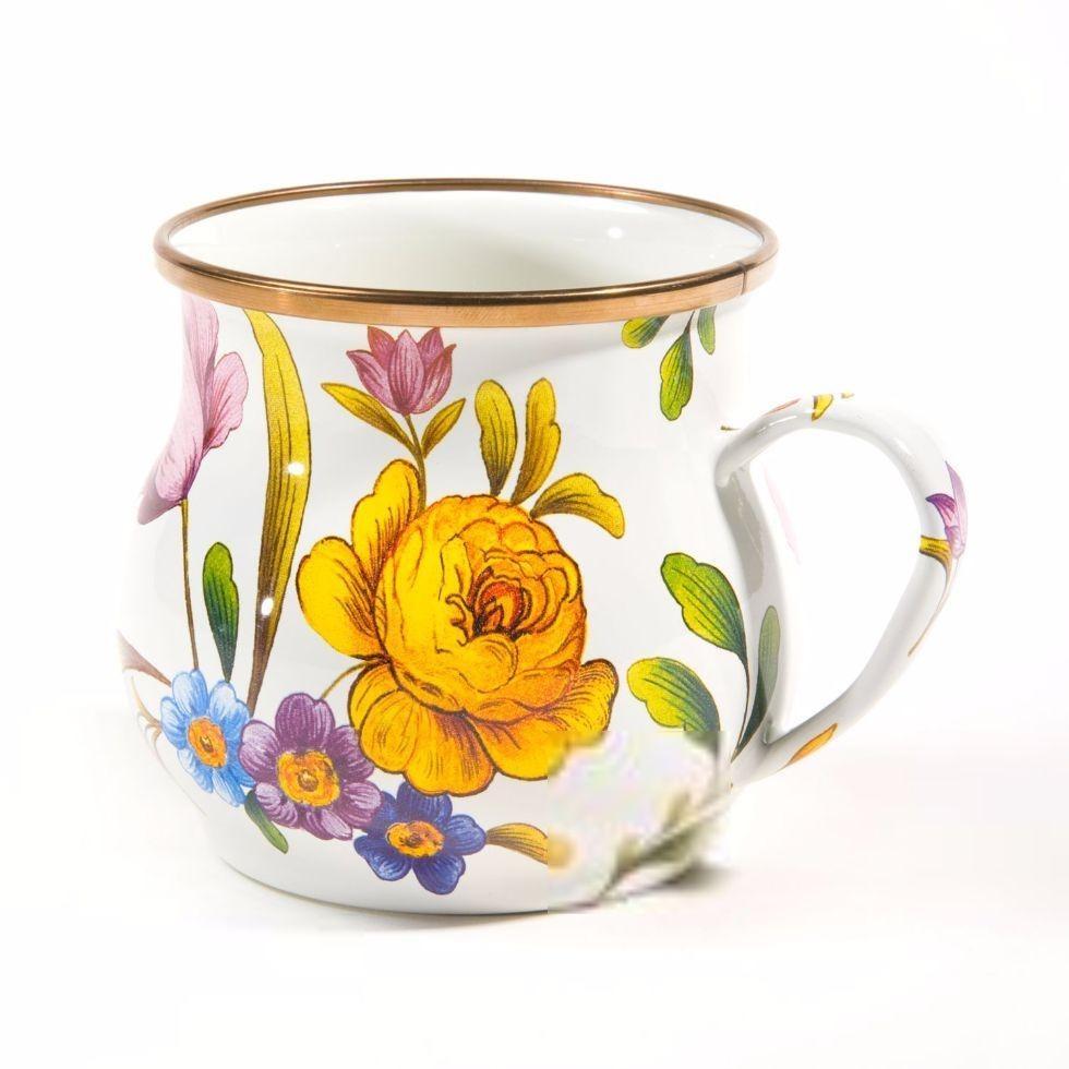 MacKenzie Childs Flower Market Mug White