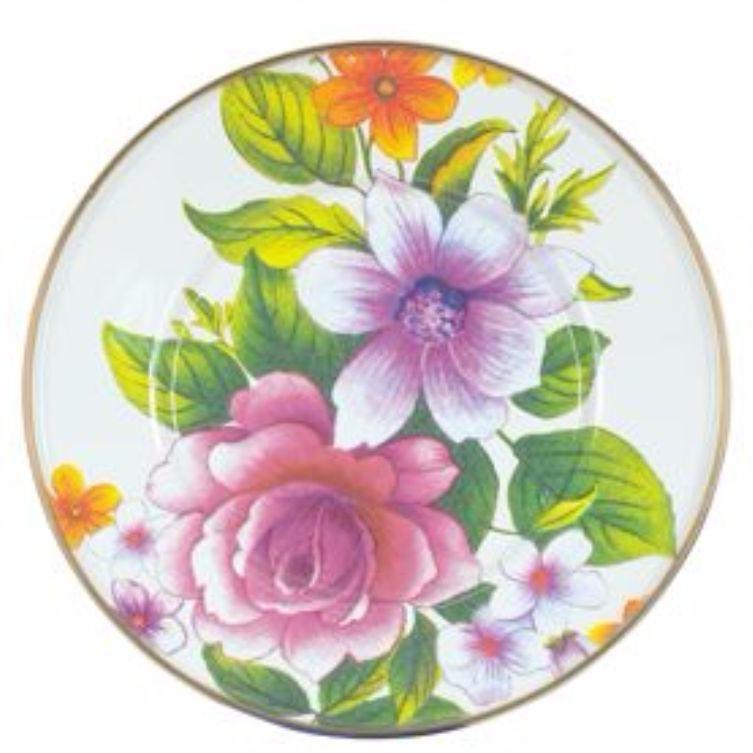 MacKenzie Childs Flower Market Salad Dessert Plate White