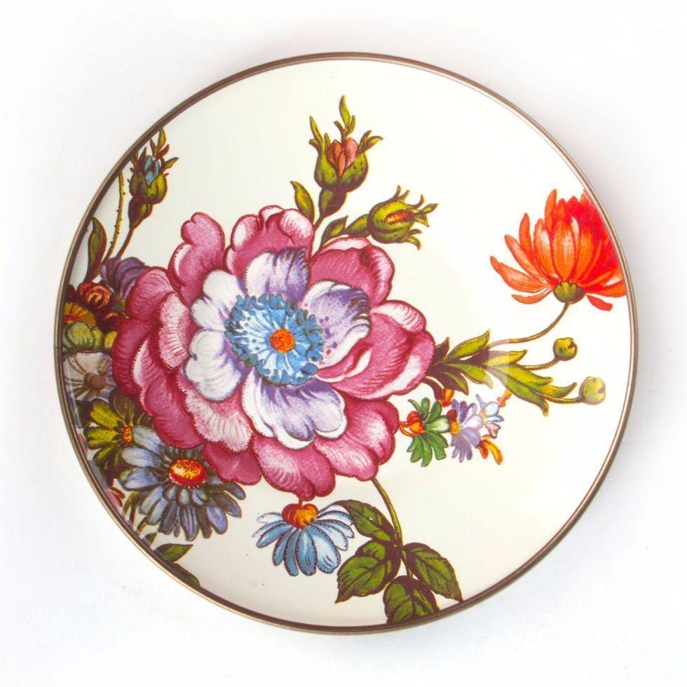 MacKenzie Childs Flower Market Saucer White