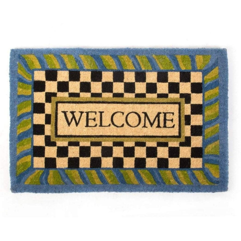 MacKenzie Childs Periwinkle Welcome Mat