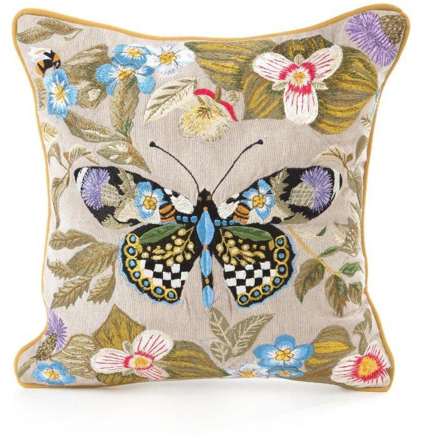 MacKenzie Childs Thistle & Bee Square Pillow Small