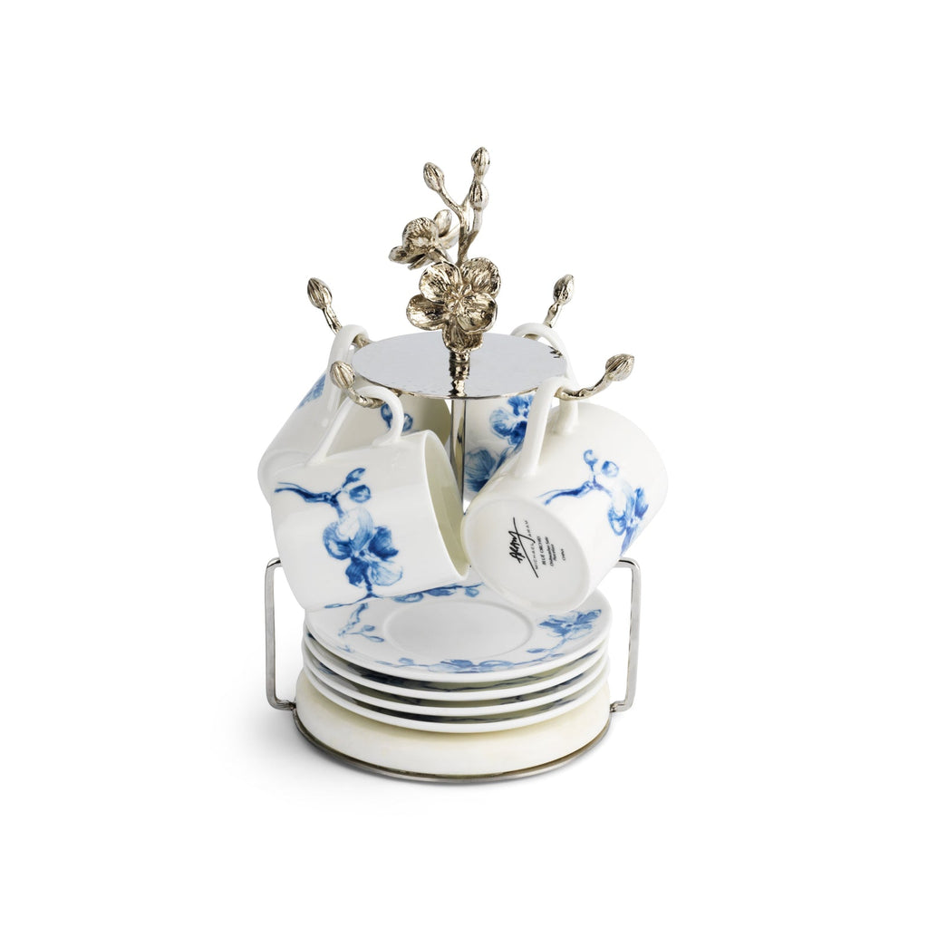 Michael Aram Blue Orchid Demitasse Set with Stand 111874