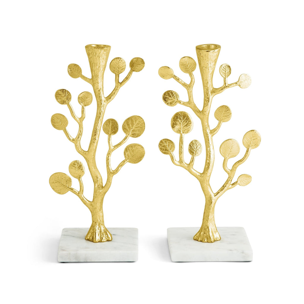 Michael Aram Botanical Leaf Gold Candleholders 112400