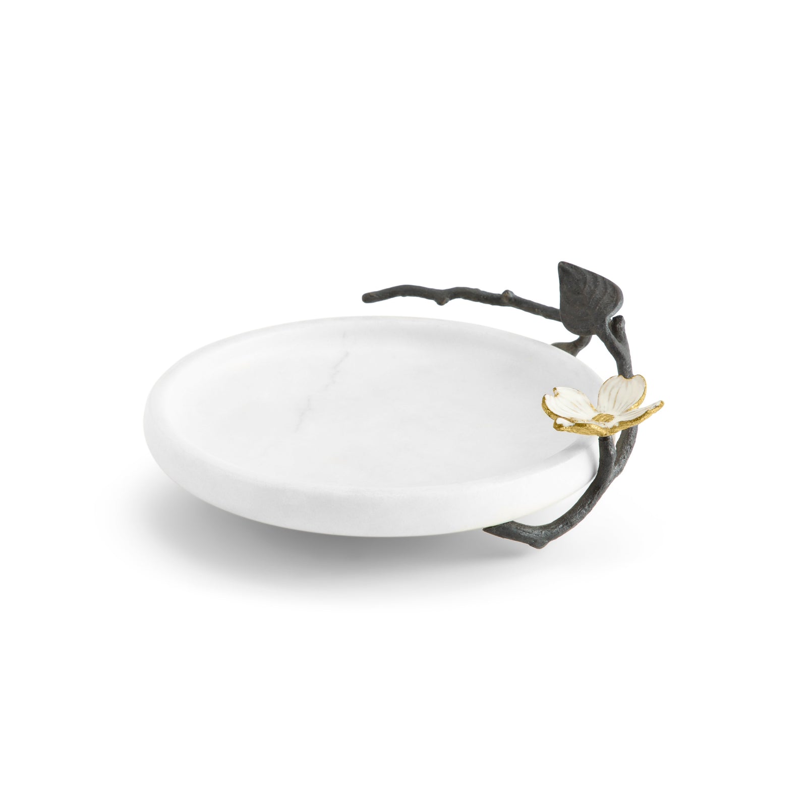 Plateau Ovale Michael Aram – Collection Dogwood – Grand – Argent – Neuf Sans étiquettes