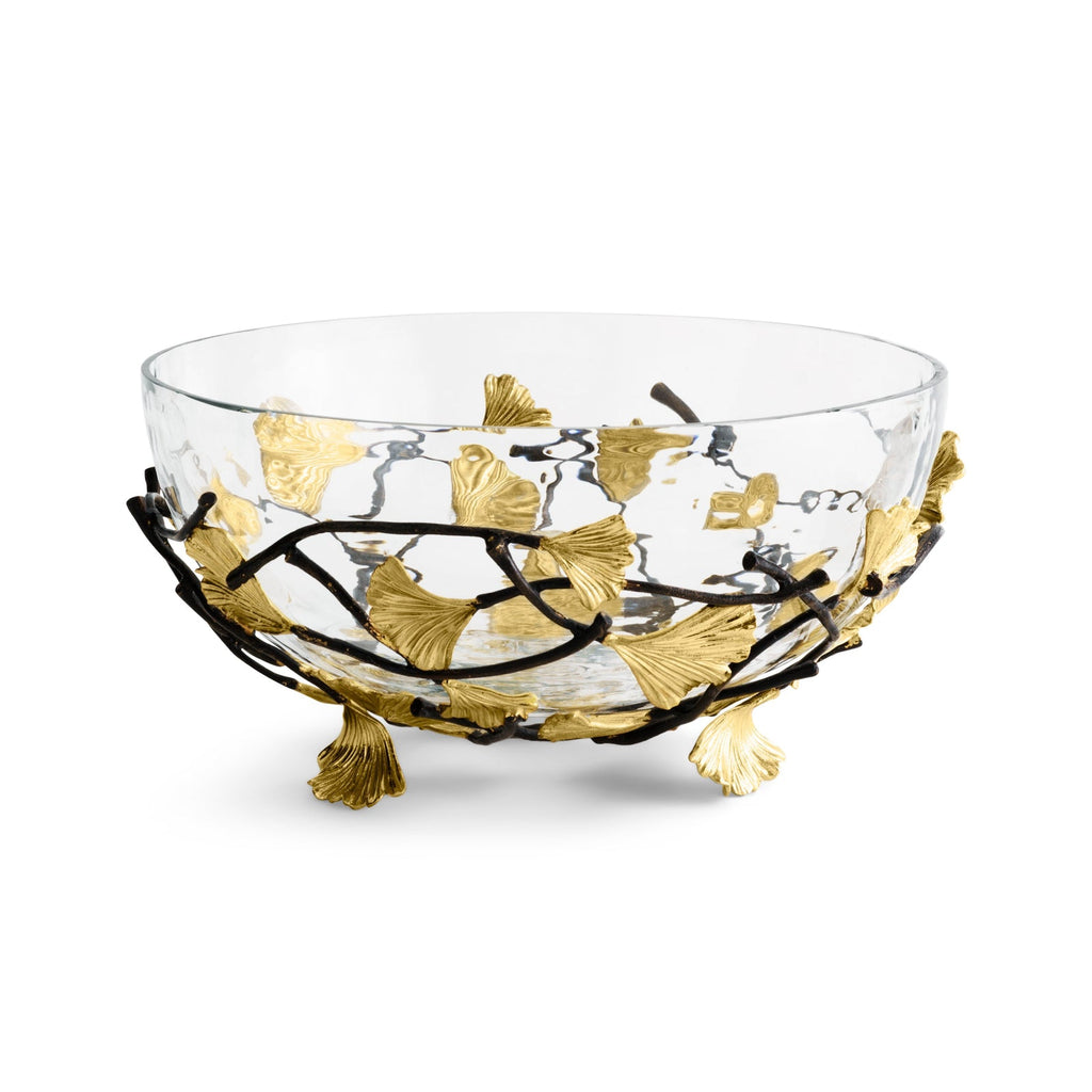 Michael Aram Golden Ginkgo Medium Glass Bowl 132106