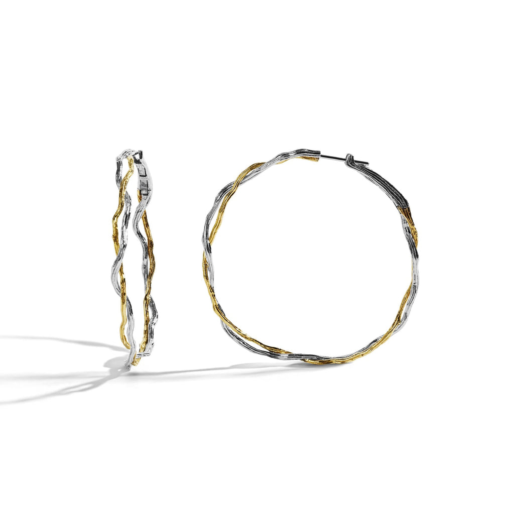 Michael Aram Wisteria Hoops 60mm in Sterling Silver & 18K 540813960