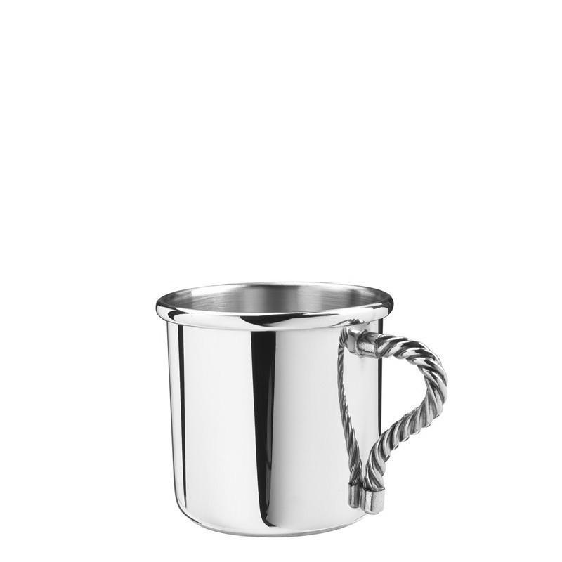 Salisbury Pewter Rope Handle Baby Cup 5 oz SCRHBC