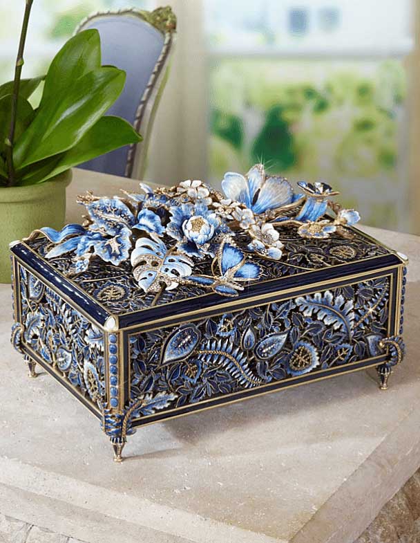 A.K. Watters ジュエリーボックス Jay Strongwater Genevieve Grand Floral Box Chest SDH7317-284
