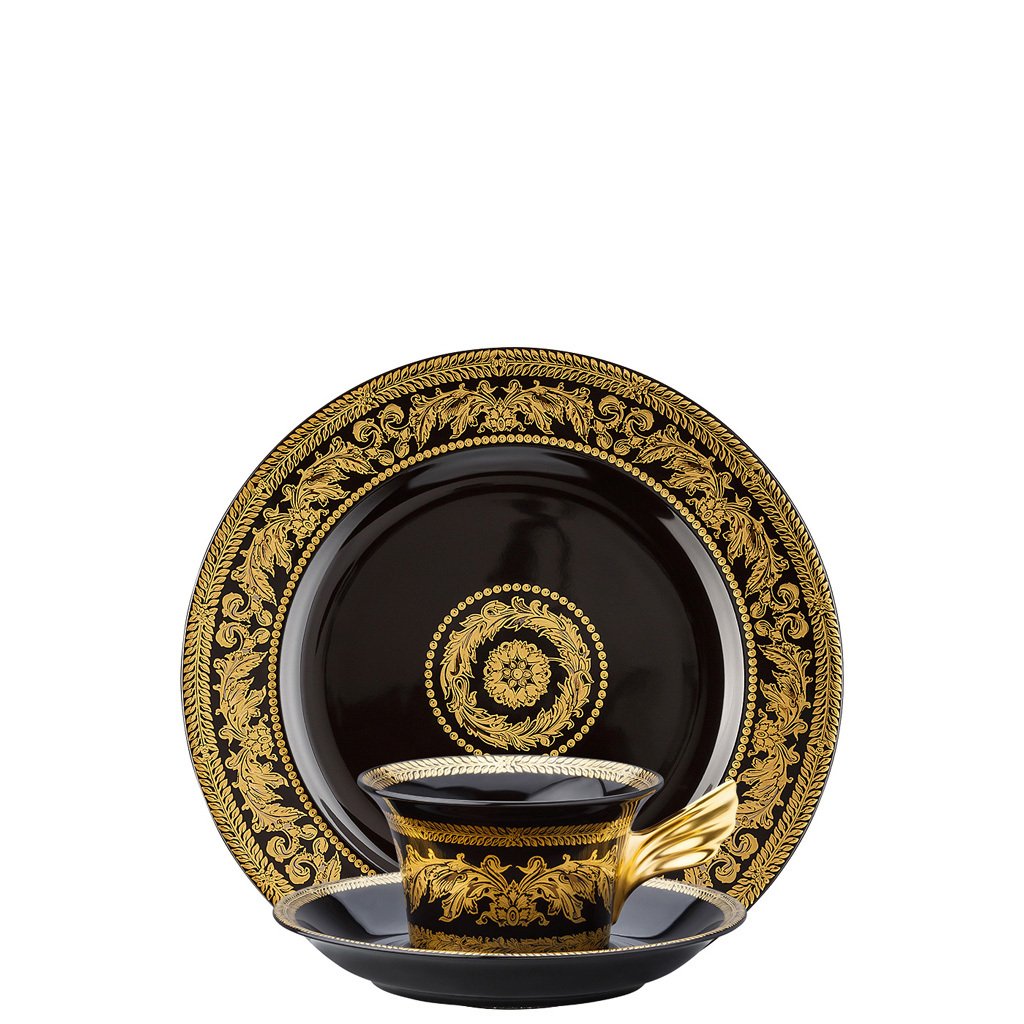 Versace 25 Years Gold Baroque Tea Cup Tea Saucer & Dessert Plate Set 3 pieces 19300-105071-28604