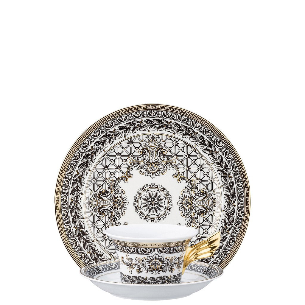 Versace 25 Years Marqueterie Tea Cup Tea Saucer & Dessert Plate Set 3 pieces 19300-409618-28604