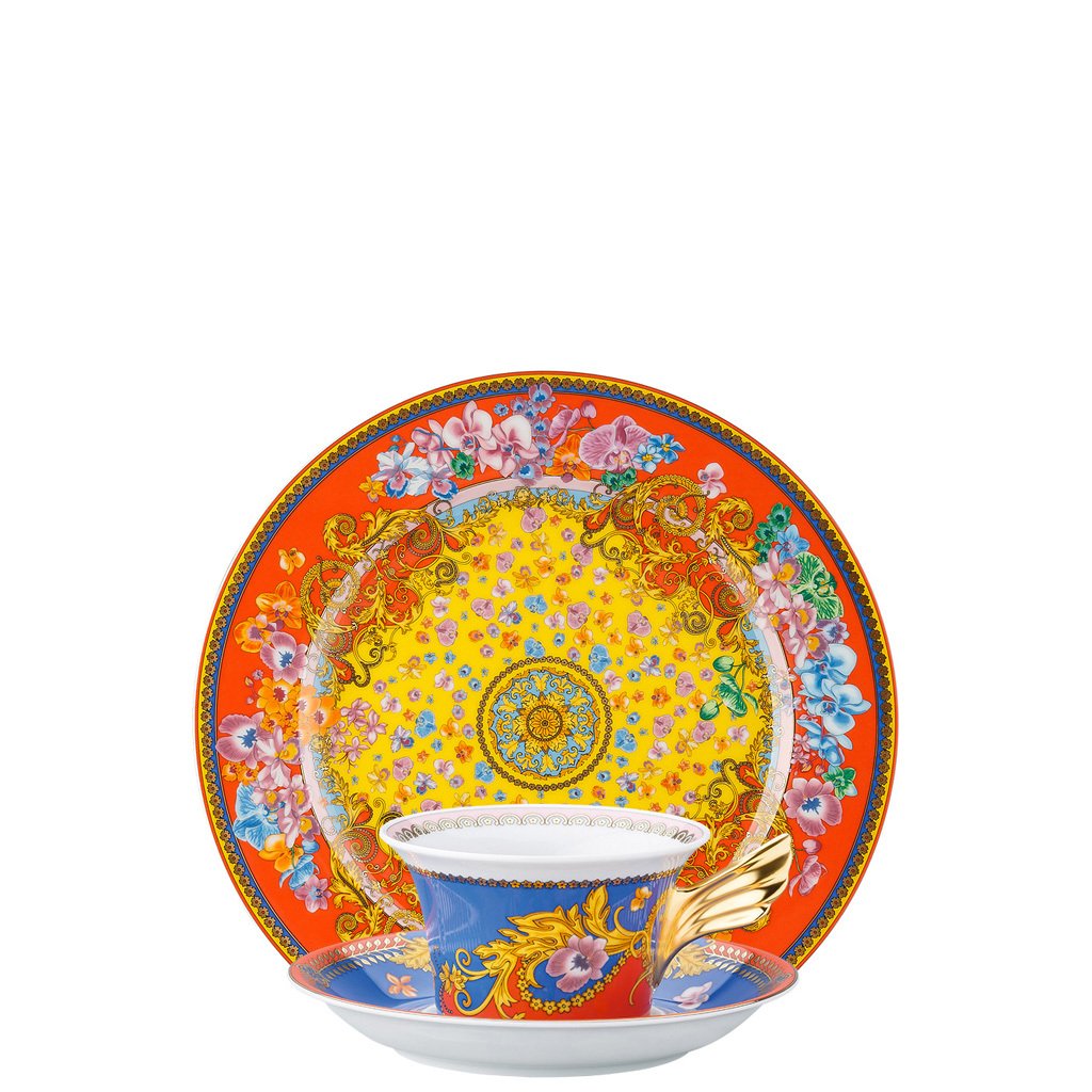 Versace 25 Years Primavera Tea Cup Tea Saucer & Dessert Plate Set 3 pieces 19300-403607-28604