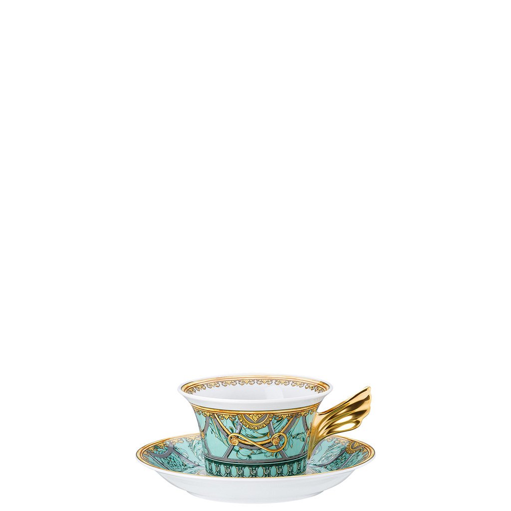 Versace 25 Years Scala Palazzo Verde Tea Cup & Tea Saucer 19300-403664-28599