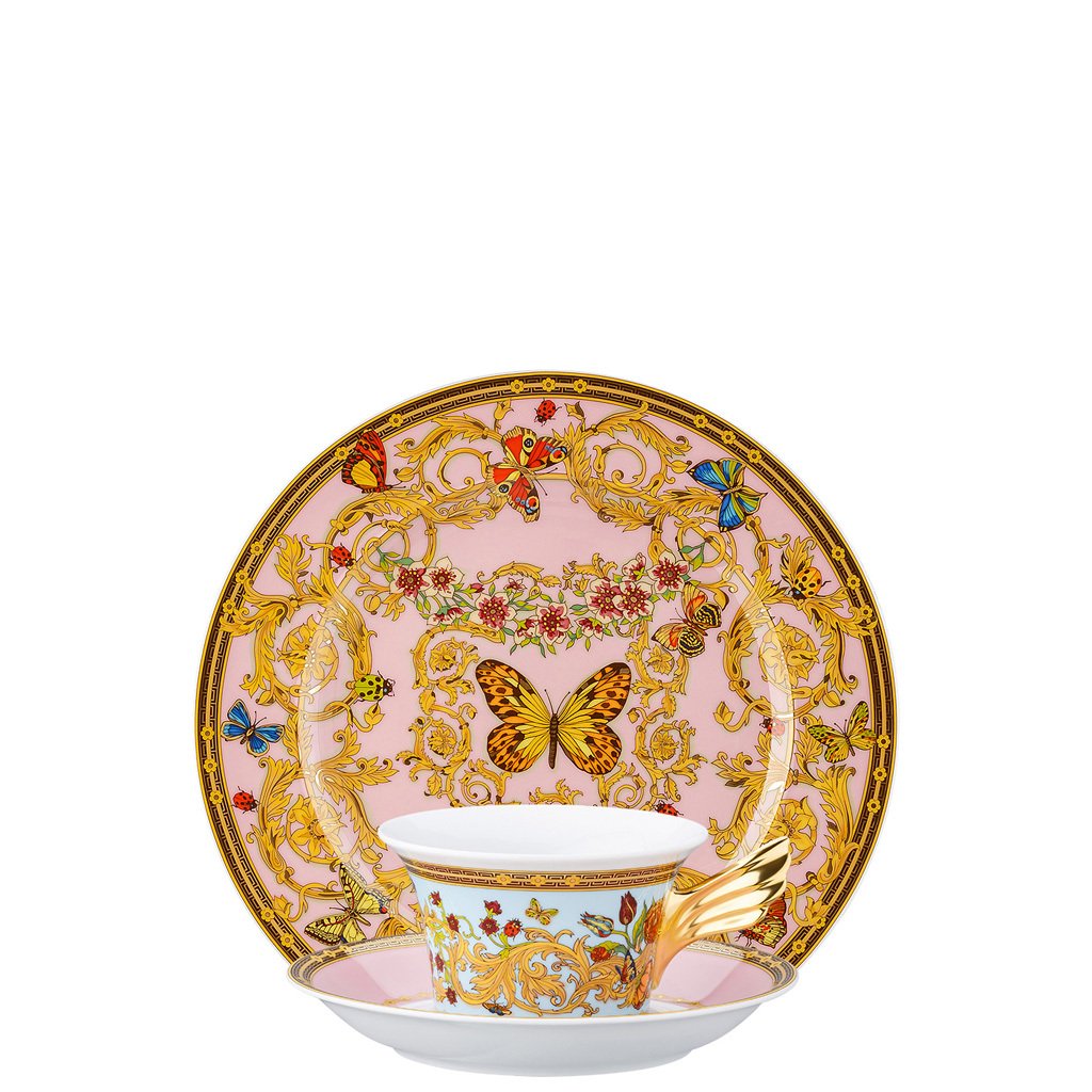 Versace Butterfly Garden 25 Years Tea Cup Tea Saucer Dessert Plate Set pieces