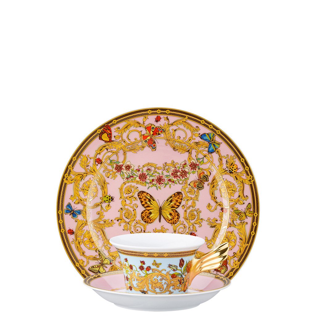 Versace Butterfly Garden 25 Years Tea Cup Tea Saucer & Dessert Plate Set 3 pieces 19300-409609-28604