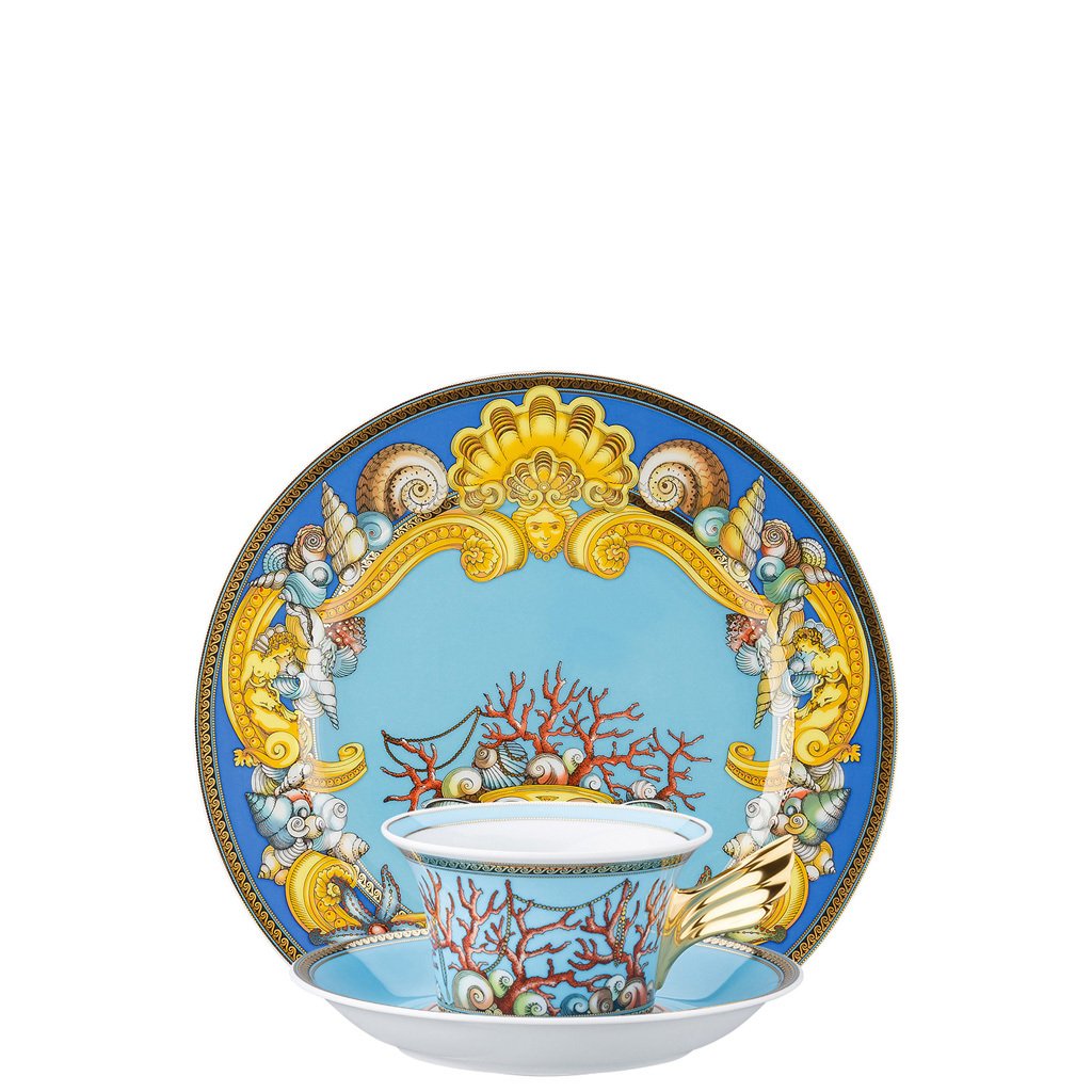 Versace La Mer 25 Years Tea Cup Tea Saucer & Dessert Plate Set 3 pieces 19300-409608-28604