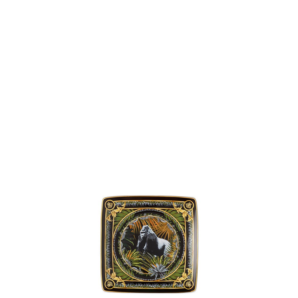 Versace La Regne Animal Canape Dish Square Bob Gorilla 4.75 inch 11940-403666-15253