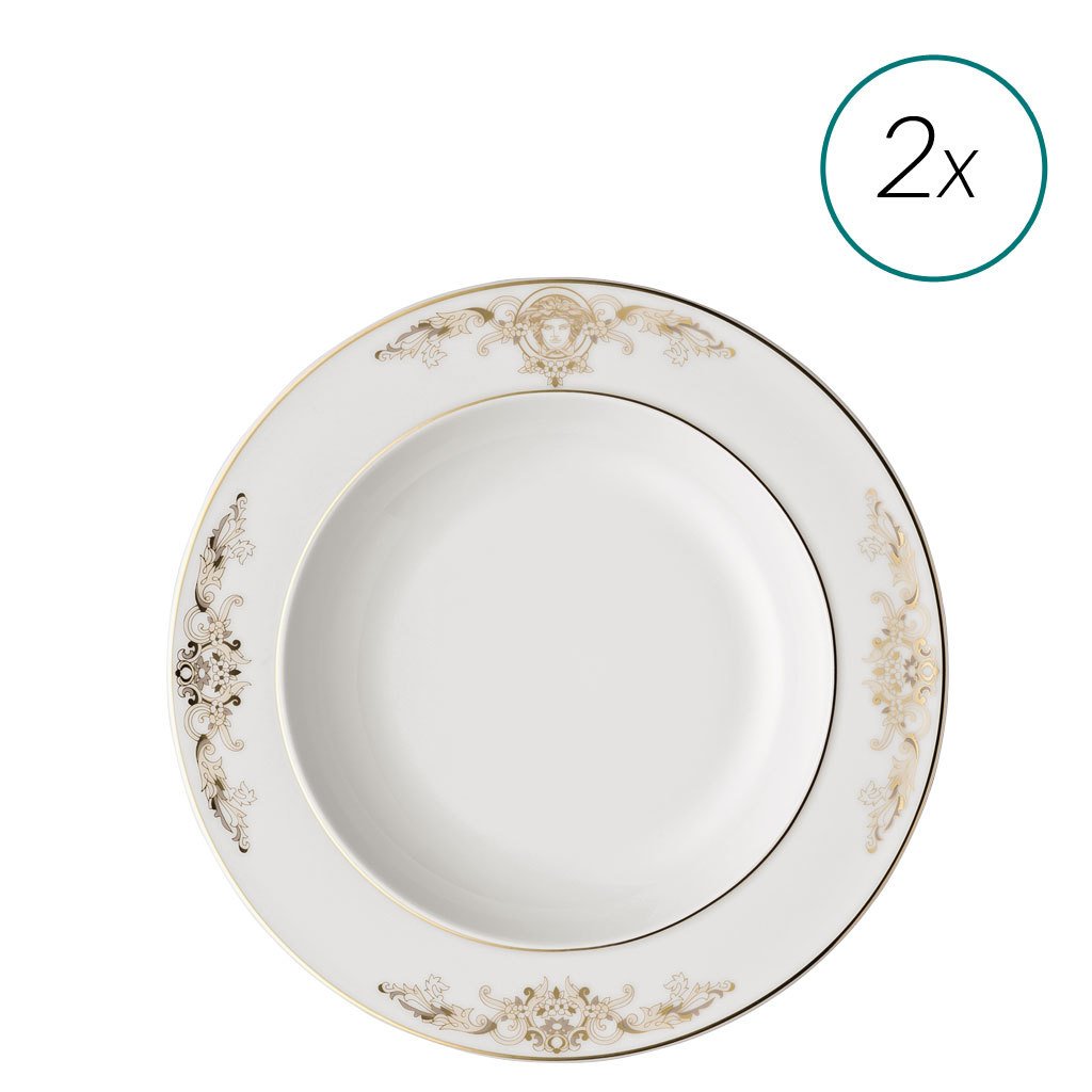 Versace Medusa Gala Soup Plates Set 2 pieces 8.5 inch 19325-403635-10002