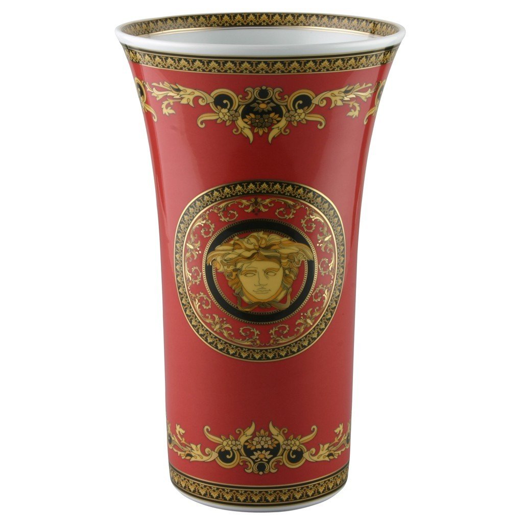 Versace Medusa Red Vase Porcelain 13.5 inch 14091-102721-26034