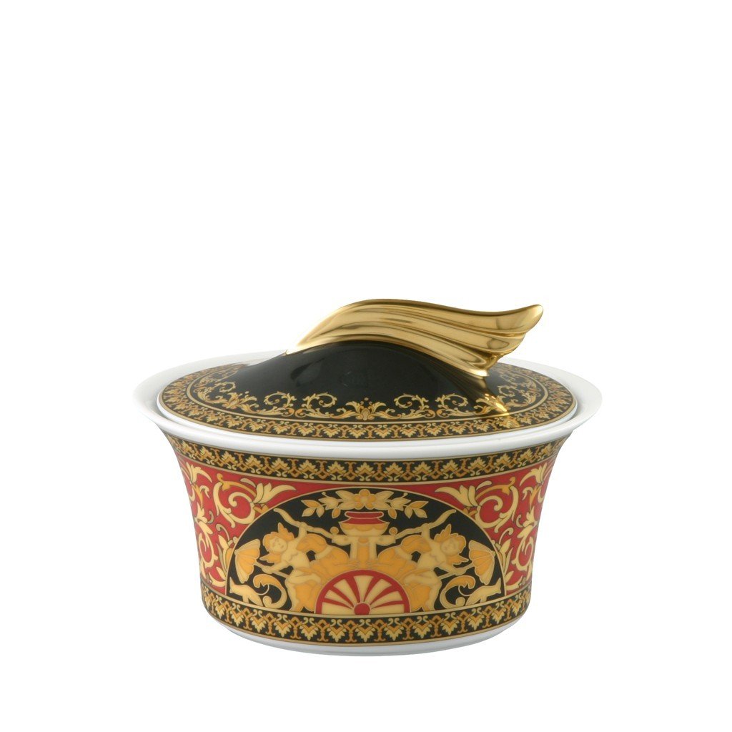 Versace Medusa Red Sugar Bowl Covered 7 ounce 19300-409605-14330