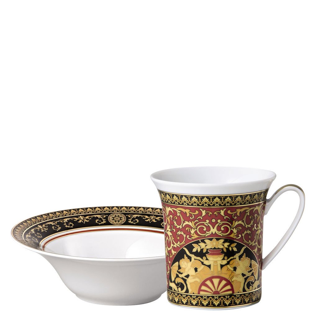 Versace Medusa Red Breakfast Set mug & bowl 19315-409605-10002
