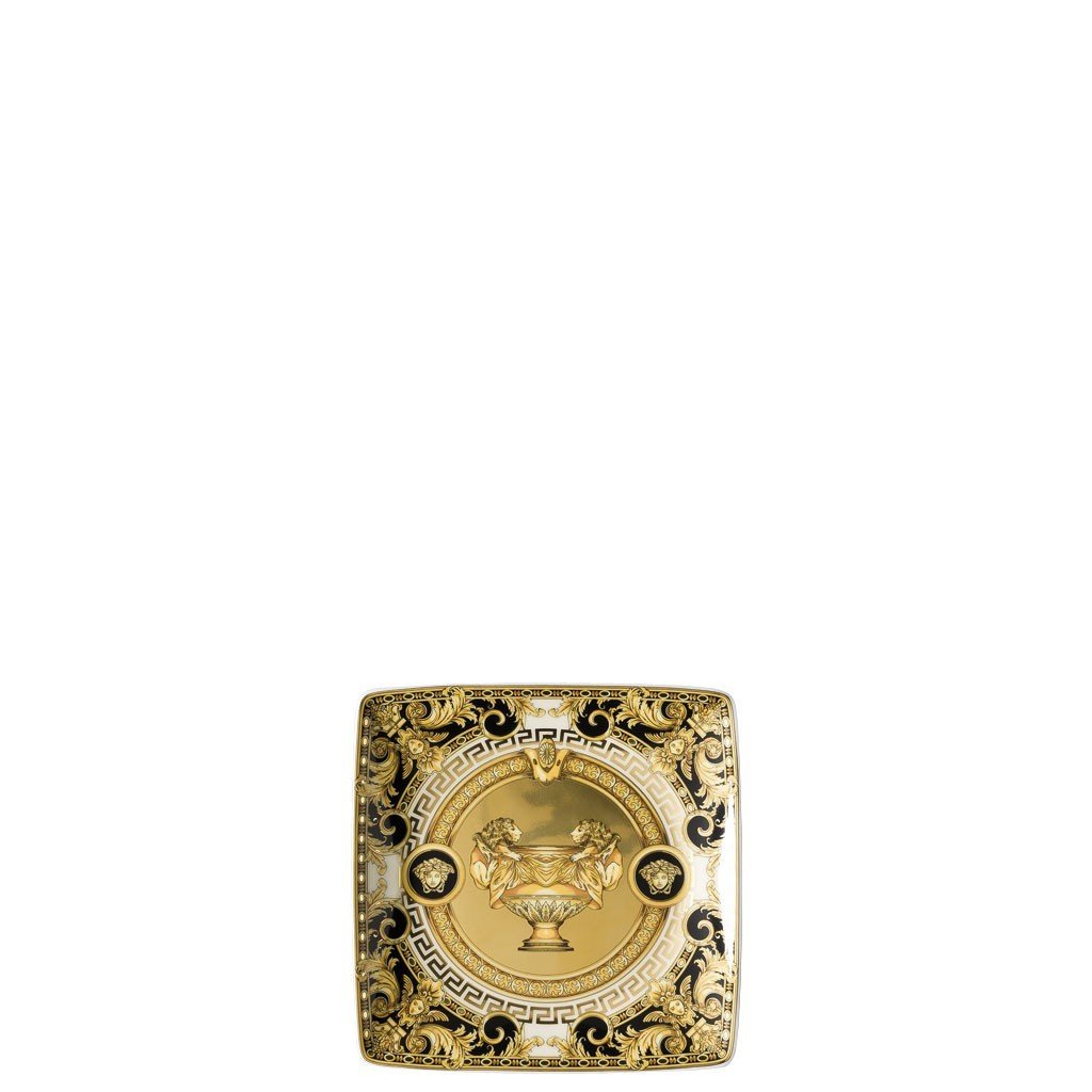 Versace Prestige Gala Canape Dish Porcelain Square 4.75 inch 11940-403637-15253