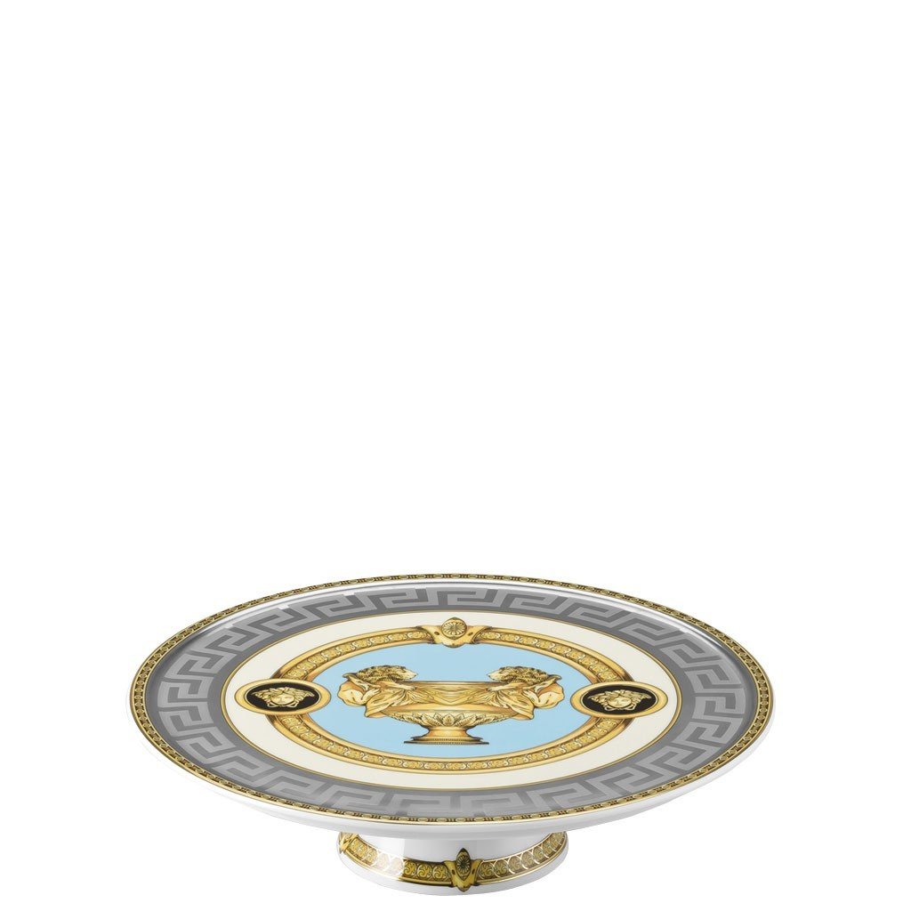 Versace Prestige Gala Le Bleu Footed Platter 8.25 inch 19315-403638-12825